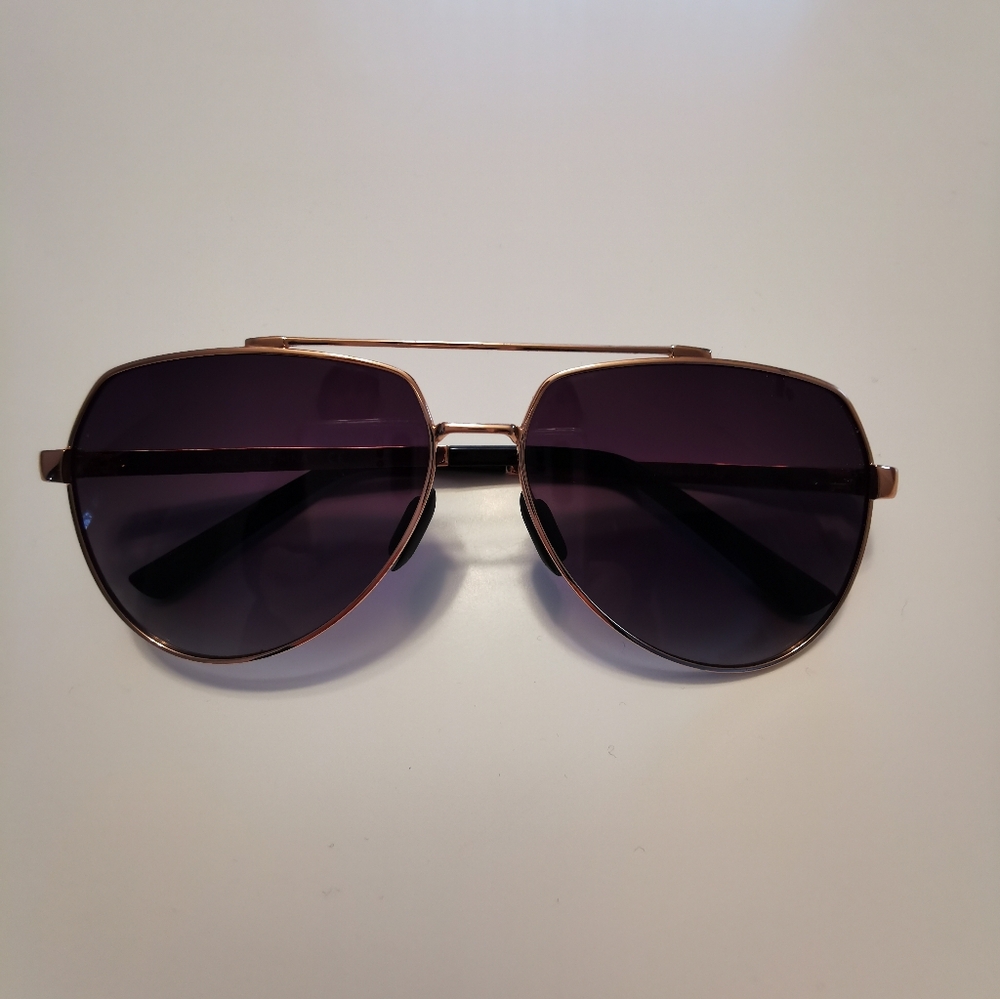 Luenx Rose Gold Aviator Sunglasses